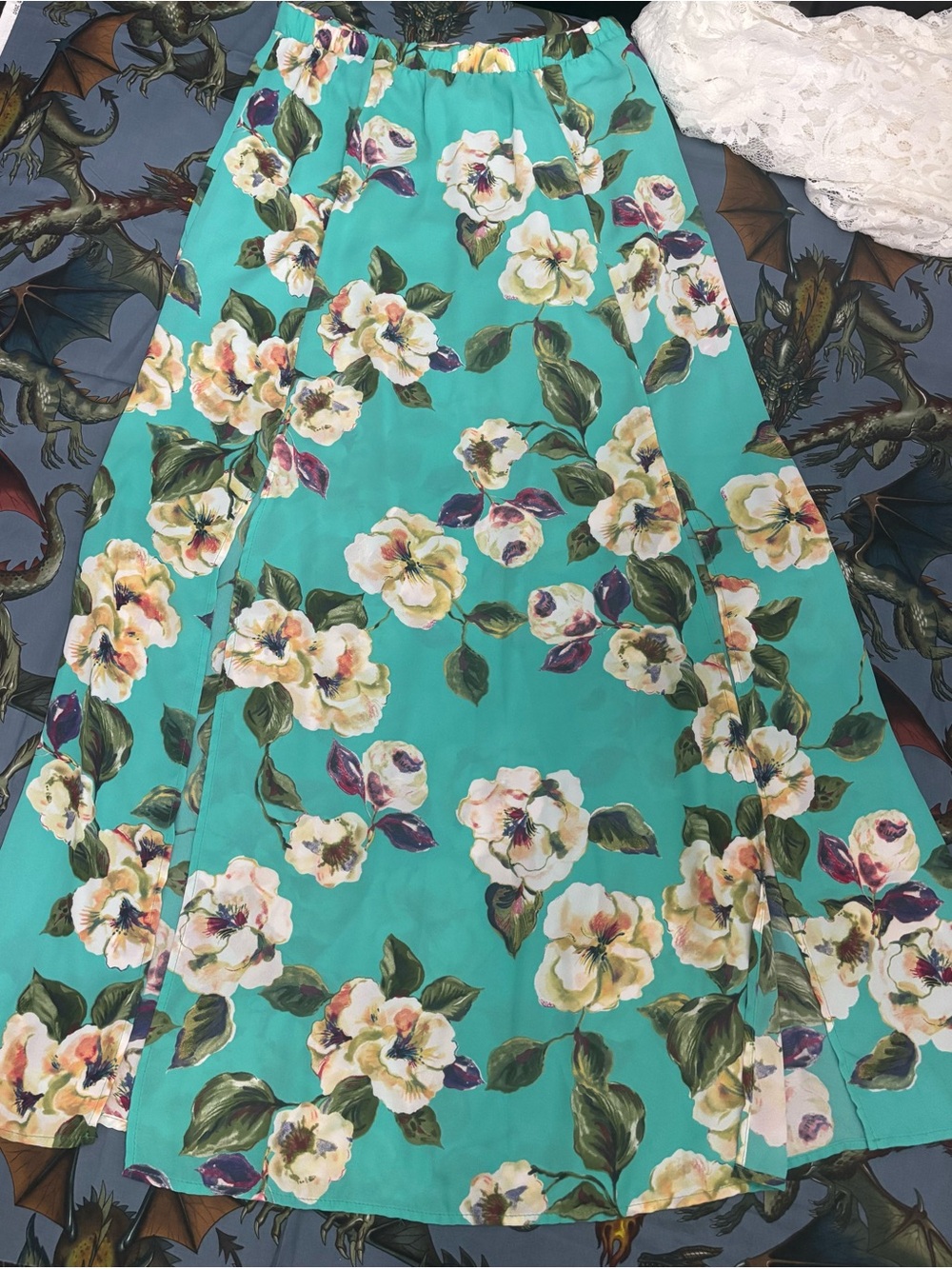 Blush Floral Maxi Skirt, Small